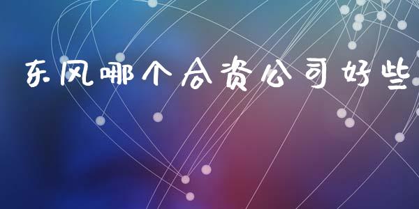 东风哪个合资公司好些_https://m.sdyuehang.cn_纳指直播喊单_第1张