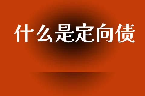 什么是定向债_https://m.sdyuehang.cn_德指直播室_第1张
