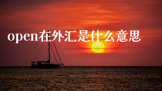 open在外汇是什么意思_https://m.sdyuehang.cn_国际期货恒指直播间_第1张