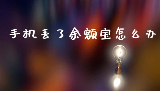 手机丢了余额宝怎么办_https://m.sdyuehang.cn_恒指直播_第1张