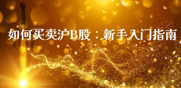 如何买卖沪B股：新手入门指南_https://m.sdyuehang.cn_国际期货恒指直播间_第1张