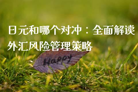 日元和哪个对冲：全面解读外汇风险管理策略_https://m.sdyuehang.cn_纳指直播喊单_第1张