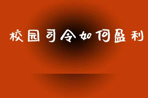 校园司令如何盈利_https://m.sdyuehang.cn_国际期货恒指直播间_第1张