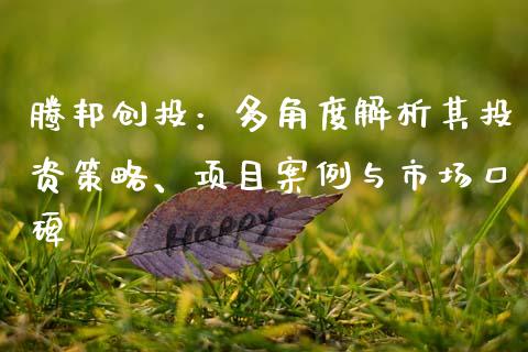 腾邦创投：多角度解析其投资策略、项目案例与市场口碑_https://m.sdyuehang.cn_国际期货恒指直播间_第1张