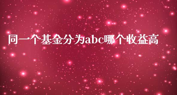 同一个基金分为abc哪个收益高_https://m.sdyuehang.cn_恒指直播_第1张