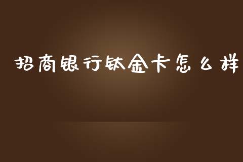 招商银行钛金卡怎么样_https://m.sdyuehang.cn_国际期货恒指直播间_第1张