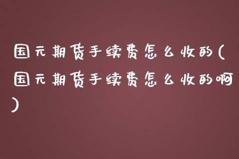 国元期货手续费怎么收的(国元期货手续费怎么收的啊)_https://m.sdyuehang.cn_德指直播室_第1张