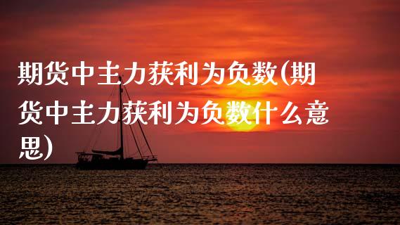 期货中主力获利为负数(期货中主力获利为负数什么意思)_https://m.sdyuehang.cn_恒指直播_第1张