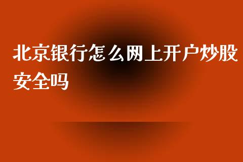 北京银行怎么网上开户炒股安全吗_https://m.sdyuehang.cn_纳指直播喊单_第1张