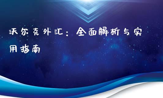 沃尔克外汇：全面解析与实用指南_https://m.sdyuehang.cn_恒指直播_第1张