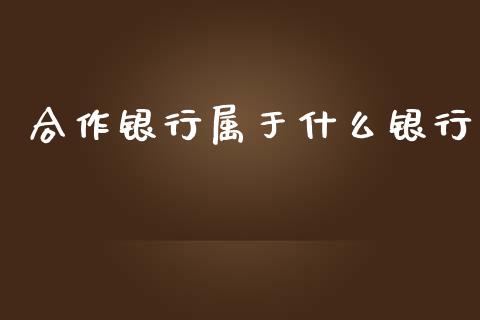 合作银行属于什么银行_https://m.sdyuehang.cn_恒指直播_第1张
