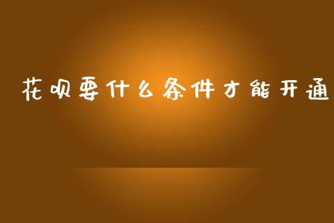 花呗要什么条件才能开通_https://m.sdyuehang.cn_德指直播室_第1张