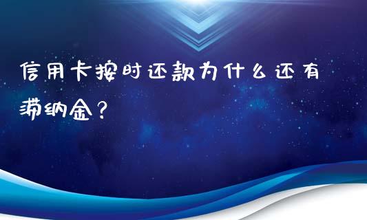 信用卡按时还款为什么还有滞纳金？_https://m.sdyuehang.cn_德指直播室_第1张