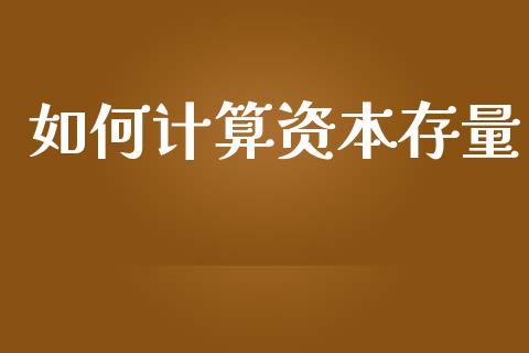 如何计算资本存量_https://m.sdyuehang.cn_纳指直播喊单_第1张