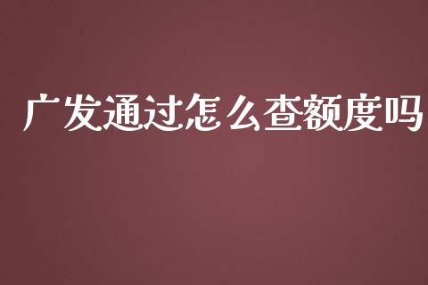 广发通过怎么查额度吗_https://m.sdyuehang.cn_恒指直播_第1张