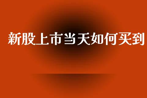 新股上市当天如何买到_https://m.sdyuehang.cn_恒指直播_第1张