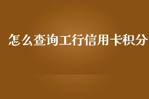怎么查询工行信用卡积分_https://m.sdyuehang.cn_德指直播室_第1张