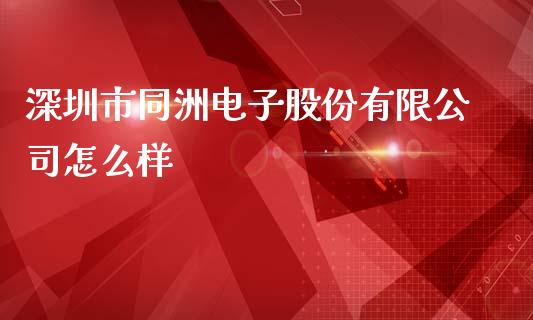 深圳市同洲电子股份有限公司怎么样_https://m.sdyuehang.cn_国际期货恒指直播间_第1张