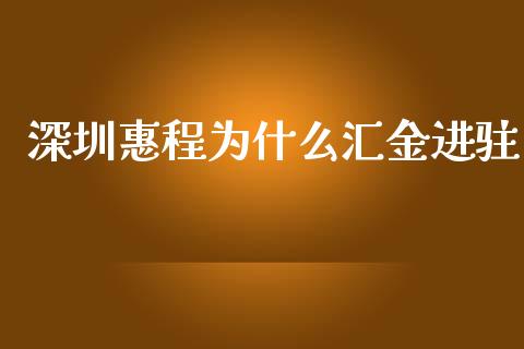 深圳惠程为什么汇金进驻_https://m.sdyuehang.cn_纳指直播喊单_第1张