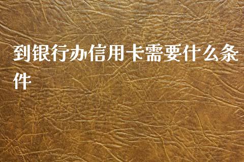 到银行办信用卡需要什么条件_https://m.sdyuehang.cn_纳指直播喊单_第1张