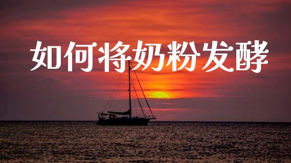 如何将奶粉发酵_https://m.sdyuehang.cn_德指直播室_第1张