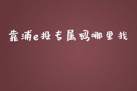 靠浦e投专属码哪里找_https://m.sdyuehang.cn_恒指直播_第1张