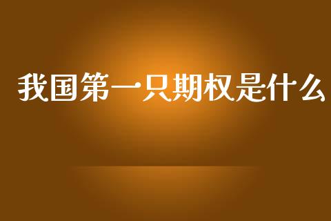 我国第一只期权是什么_https://m.sdyuehang.cn_恒指直播_第1张