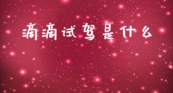 滴滴试驾是什么_https://m.sdyuehang.cn_恒指直播_第1张