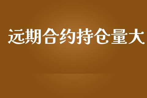 远期合约持仓量大_https://m.sdyuehang.cn_德指直播室_第1张