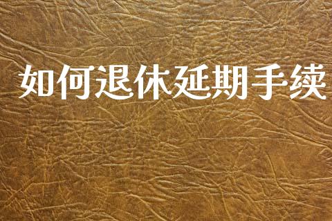 如何退休延期手续_https://m.sdyuehang.cn_国际期货恒指直播间_第1张