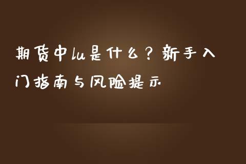 期货中lu是什么？新手入门指南与风险提示_https://m.sdyuehang.cn_纳指直播喊单_第1张
