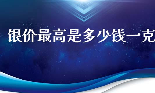 银价最高是多少钱一克_https://m.sdyuehang.cn_德指直播室_第1张