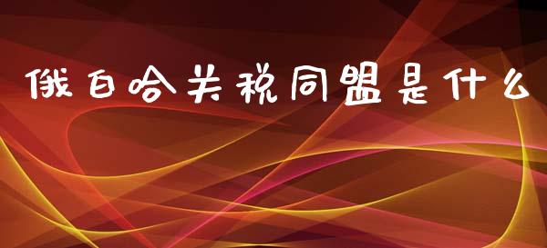 俄白哈关税同盟是什么_https://m.sdyuehang.cn_德指直播室_第1张
