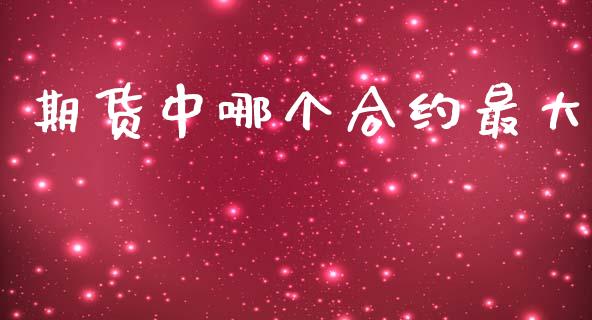 期货中哪个合约最大_https://m.sdyuehang.cn_国际期货恒指直播间_第1张