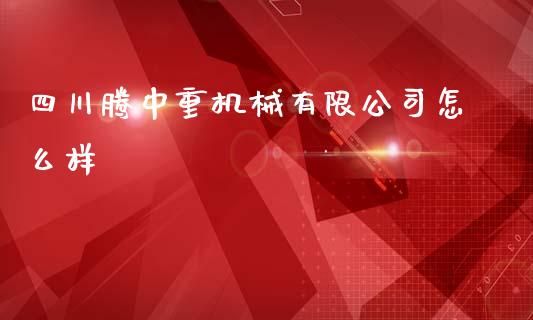 四川腾中重机械有限公司怎么样_https://m.sdyuehang.cn_国际期货恒指直播间_第1张