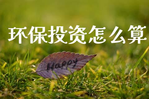 环保投资怎么算_https://m.sdyuehang.cn_恒指直播_第1张