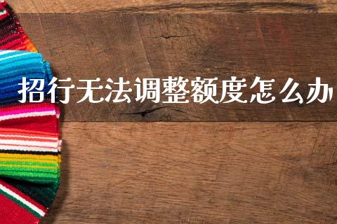 招行无法调整额度怎么办_https://m.sdyuehang.cn_纳指直播喊单_第1张
