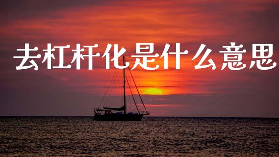 去杠杆化是什么意思_https://m.sdyuehang.cn_国际期货恒指直播间_第1张