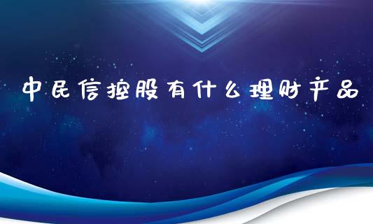 中民信控股有什么理财产品_https://m.sdyuehang.cn_德指直播室_第1张