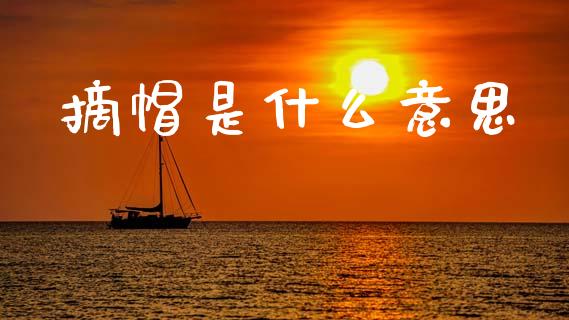 摘帽是什么意思_https://m.sdyuehang.cn_国际期货恒指直播间_第1张