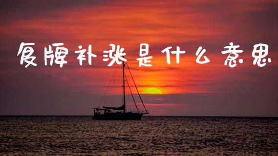 复牌补涨是什么意思_https://m.sdyuehang.cn_恒指直播_第1张