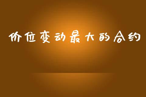 价位变动最大的合约_https://m.sdyuehang.cn_德指直播室_第1张