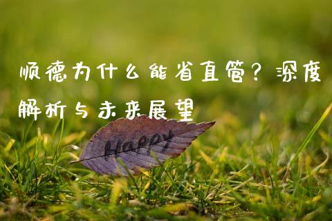 顺德为什么能省直管？深度解析与未来展望_https://m.sdyuehang.cn_恒指直播_第1张