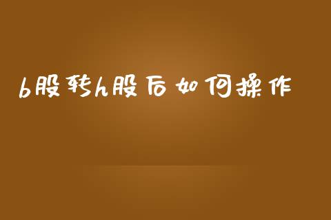 b股转h股后如何操作_https://m.sdyuehang.cn_恒指直播_第1张