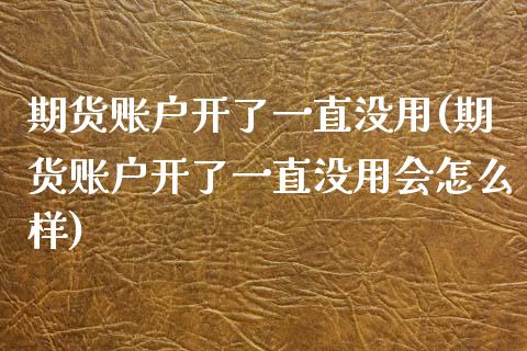 期货账户开了一直没用(期货账户开了一直没用会怎么样)_https://m.sdyuehang.cn_德指直播室_第1张