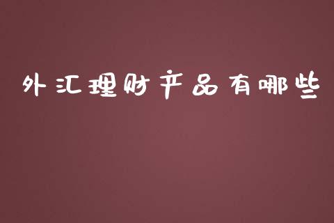 外汇理财产品有哪些_https://m.sdyuehang.cn_国际期货恒指直播间_第1张