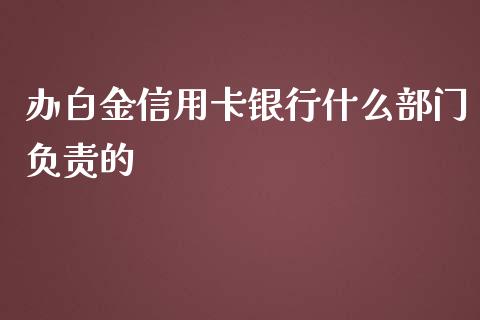 办白金信用卡银行什么部门负责的_https://m.sdyuehang.cn_国际期货恒指直播间_第1张