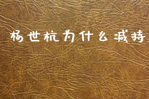 杨世杭为什么减持_https://m.sdyuehang.cn_德指直播室_第1张