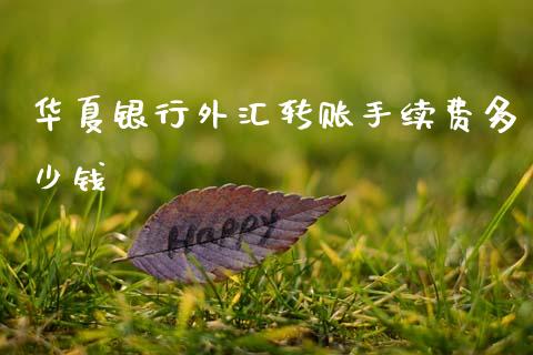 华夏银行外汇转账手续费多少钱_https://m.sdyuehang.cn_纳指直播喊单_第1张