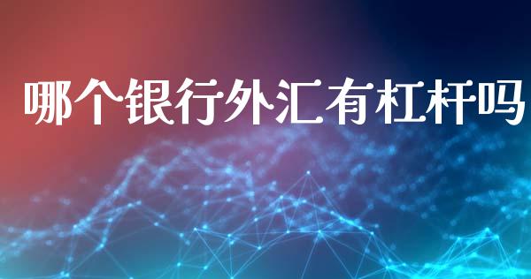 哪个银行外汇有杠杆吗_https://m.sdyuehang.cn_德指直播室_第1张